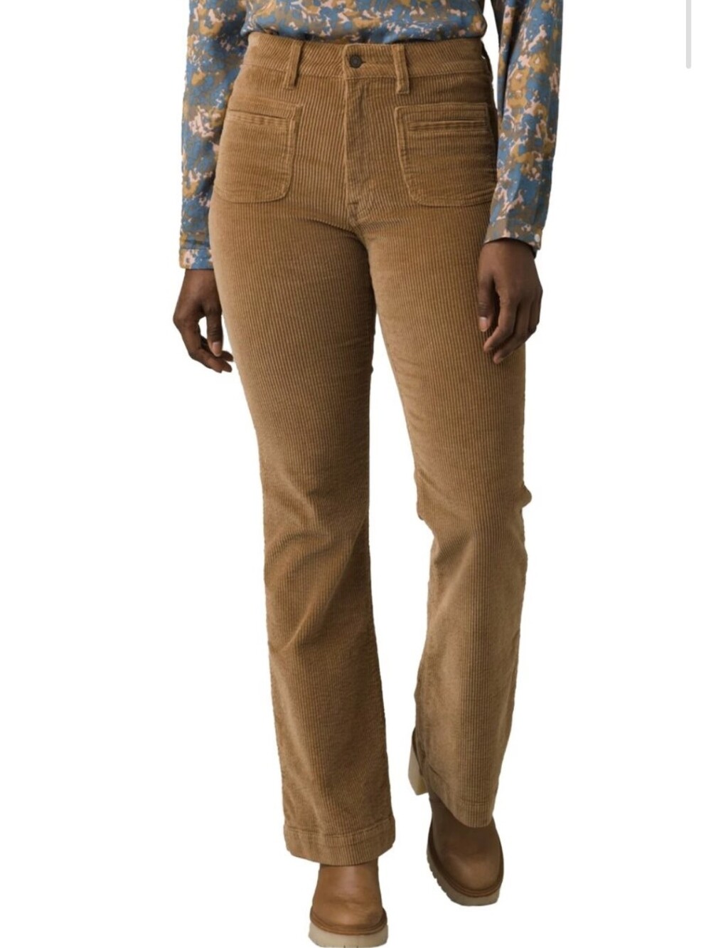 Prana Organic Cotton "Traps Pant" Corduroy Boot Cut Pants - Camel Brown 14/32